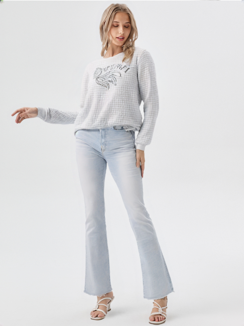 wearOn Long Sleeve Diamond Check Knit Sweater