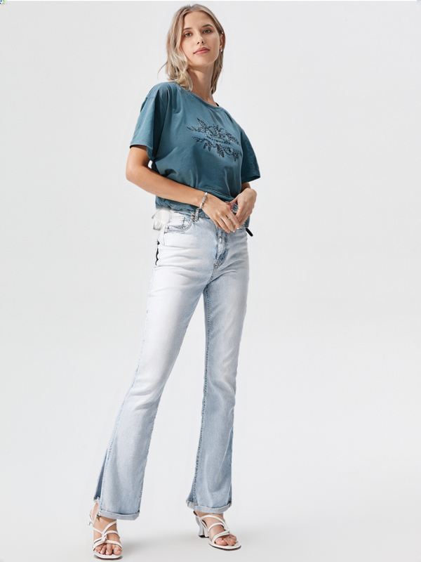 (Ld Crop Top W/Rope #4004) (Color 1)