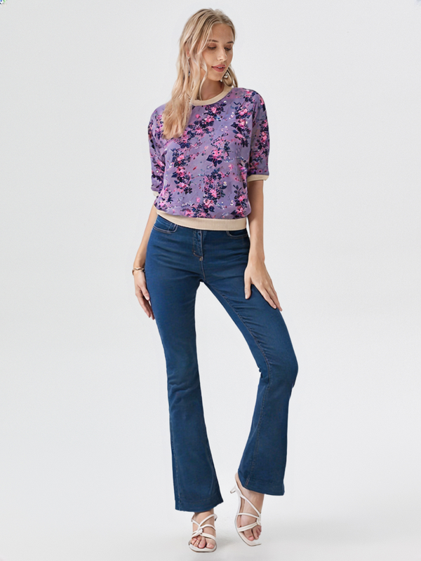 (Ld Blouse SMT L/S Btm W/Rib #2823) (Color 1)
