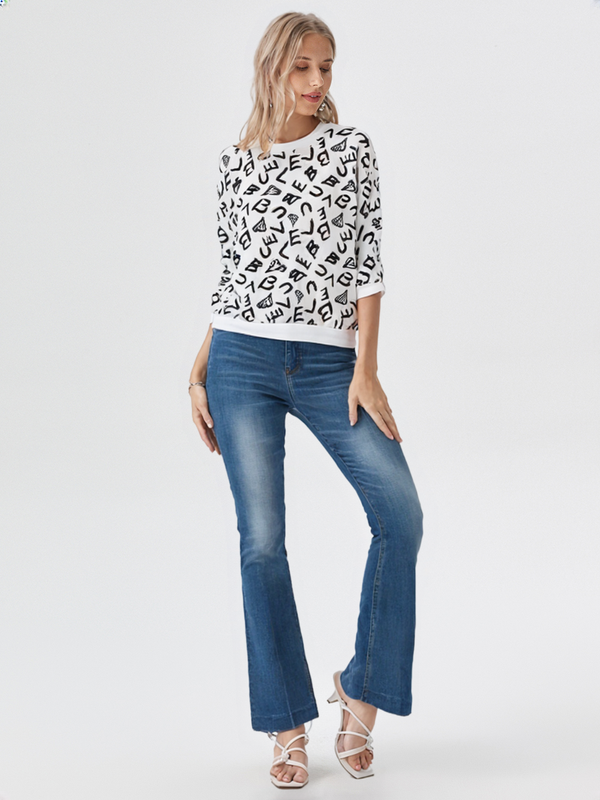 (Ld Blouse SMT L/S Btm W/Rib #2823) (Color 1)