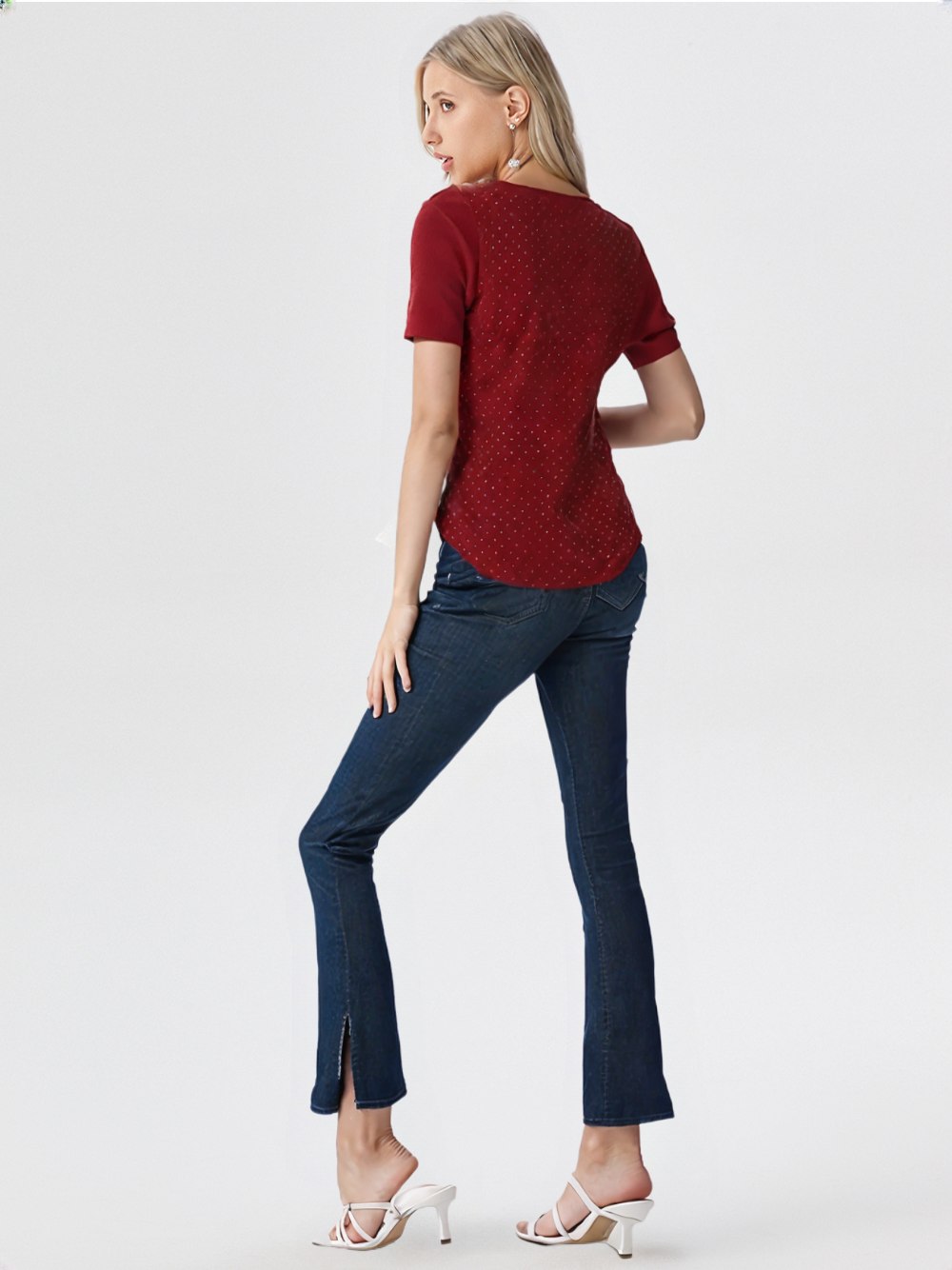 wearOn Burgundy Sparkle Tee - Exclusive Limited Drop