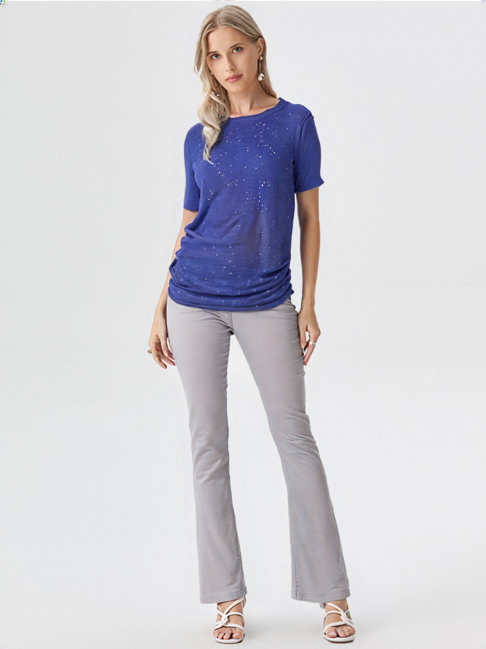 wearOn Celestial Blue Sparkle Tee - Trust-Building Essential