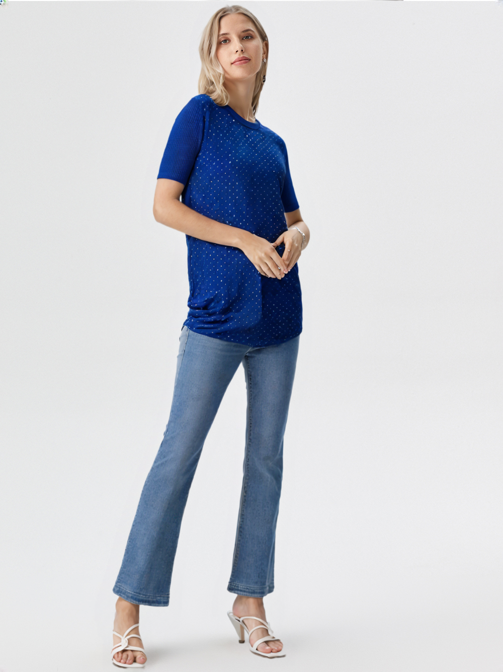 wearOn Royal Blue Dotted Blouse - Viral Bestseller Edition - WearOn
