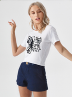 wearOn Butterfly Motivation Graphic Tee - White Inspirational Short Sleeve T-Shirt for Women