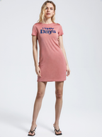 wearOn Happy Days Blush Pink Fitted T-Shirt Dress - Viral TikTok Favorite