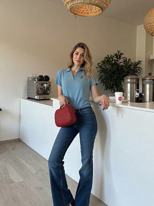 wearOn Classic Ribbed Collared Top - Soft Knit